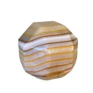 1970s Modern geometric onyx marble paperweight